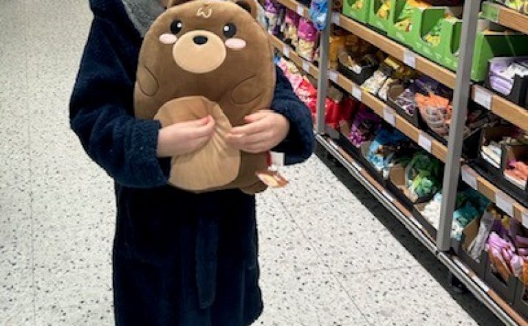 Jamie's daily trip to the hospital shop