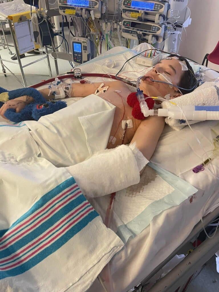 Ben in intensive care