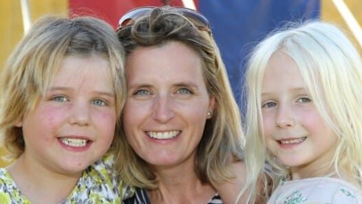 A mother and two children